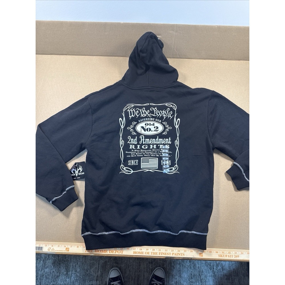 Buck Wear Hoodie Size XL, We The People 2nd Amendment Old No. 2  EMBROIDERED NEW